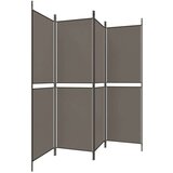 Sobna pregrada s 4 panela antracit 200 x 200 cm od tkanine | shoptok.hr