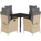 vidaXL 5-dijelni vrtni blagovaonski set od poliratana s jastucima bež | shoptok.hr