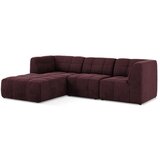 Makamii Bordo baršunasti kutna garnitura (s lijevim kutom/s ležaljkom) Aloha – | shoptok.hr
