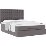 vidaXL Otomanski okvir kreveta s madracem sivi 140x200cm umjetna koža | shoptok.hr