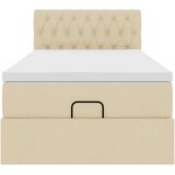  Otomanski okvir kreveta s madraca krem 90x190cm od tkanine | shoptok.hr