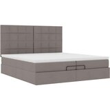  Otomanski okvir kreveta s madracima smeđesivi 200x200cm tkanine | shoptok.hr