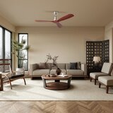  ZEVENTI - Plafonski ventilator LIONI Wi-Fi Tuya hrom/hrast + daljinski upravljač | Eponuda.com