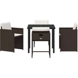 vidaXL set od 5 komada za blagovanje u vrtu s jastučićima smeđi poli ratan | shoptok.hr