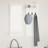 vidaXL Nadwyčajna obešalnik za plašče s polico Bela 70 x 10 x 90 cm | Shoptok.si