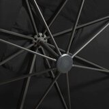  Konzolni suncobran sa stupom i LED svjetlima 300 cm crni | shoptok.hr
