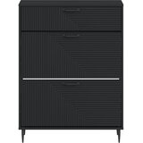  Ormar za cipele HAARLEM 78 x 24 x 103 cm Konstruirano drvo Crna | shoptok.hr