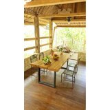 Ambia Garden VRTNA MIZA les, kovina barva tikovine | Shoptok.si