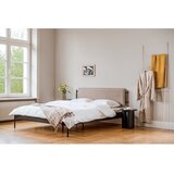 noo.ma Crni željezni tapecirani bračni krevet s podnicom 160x200 cm Eton Basic – | shoptok.hr