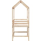  Krevet na kat s ljestvama i krovom 90x200 cm od borovine | shoptok.hr