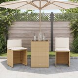  3-dijelni bistro set s jastucima bež od poliratana | shoptok.hr