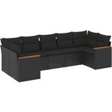  The Living Store Vrtna sedežna garnitura 7-delna z blazinami črn poli ratan - Vrtna Sedežna Garniture, (21452879) | Shoptok.si
