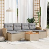  7-dijelni set vrtnih sofa s jastucima bež od poliratana | shoptok.hr