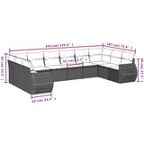 vidaXL 11-dijelni set vrtnih sofa od poliratana s jastucima smeđi | shoptok.hr