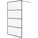 Pregrada za tuš crna 115 x 195 cm s mutnim staklom ESG | shoptok.hr