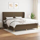The Living Store Box spring postelja z vzmetnico temno rjav 200x200 cm blago - Box Spring Postelja, (21520098) Cene