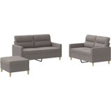  The Living Store Sedežna garnitura z blazinami 3-delna taupe blago - Sedežna Garnitura, (21454366) | Shoptok.si