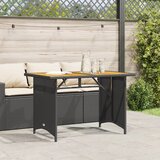  Vrtni stol s drvenom pločom crni 110 x 68 x 70 cm od poliratana | Eponuda.com