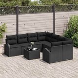  Set sofe s jastukom s pohranom 9 pcs Crna poliratan | shoptok.hr