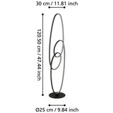 Eglo 901015 - LED Stojeća lampa GIANELLA LED/38W/230V 3000K crna | Eponuda.com