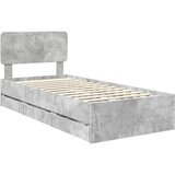  Krevetna konstrukcija s ladicama Betonsko Siva 75 x 190 cm | shoptok.hr