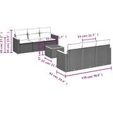  7-dijelni set vrtnih sofa od poliratana s jastucima bež | shoptok.hr