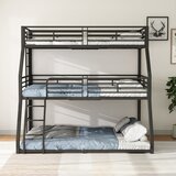 Möbrio Trojna pogradna postelja - 2x90x200cm in 140x200cm - železni okvir - črna, (22060401) | Shoptok.si