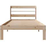  Okvir kreveta s uzglavljem 100 x 200 cm od masivne borovine | shoptok.hr