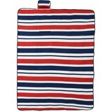 vidaXL Deka za piknik sklopiva crvena plava pruga 200x150cm baršunasta | shoptok.hr