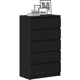 Ormarić s ladicama crni hrast 60x36x103 cm inženjerski drvo | shoptok.hr