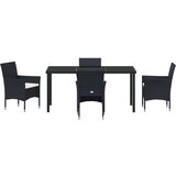  5-dijelni set vrtnih blagovaonskih stolica Crni Poli ratan | shoptok.hr