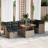 vidaXL 8-dijelni set vrtnih sofa od poliratana s jastucima sivi bagrem | shoptok.hr