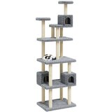 vidaXL Penjalica za mačke sa stupovima za grebanje svjetlosiva 188 cm | shoptok.hr