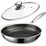 Venisymlis Ponev Iz Nerjavečega Jekla S Pokrovom 28 Cm, Nelepljiva, Satasta Površina Za Omlete, (22057712) Cene