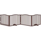  Vrata za pse s vratašcima 4 panela sklopiva 320 cm drvo topole Smeđa 80 x 60 x 2 cm | shoptok.hr
