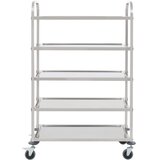  Kuhinjska kolica s 5 razina od nehrđajućeg čelika 107x55x147 cm | shoptok.hr