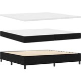  Postelja s škatlasto vzmetjo z vzmetnico in klopjo Črna 200x200 cm Tkanina, (22082822) | Shoptok.si