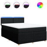Maison Chic Box spring posteljni - Vzmetna postelja z vzmetnico črn 140x190 cm blago SL16979, (21882069) | Shoptok.si