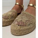 D/CEO Golden perforated espadrille sandals Santos | shoptok.hr