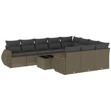  11-dijelni set vrtnih sofa poliratan s jastucima svijetlosivi | shoptok.hr