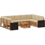  Setovi sofa 10 pcs Prirodna i bež Čvrsto drvo akacije | shoptok.hr