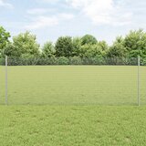 vidaXL varjena žična ograja z 44 u stebrički srebrna 0.8x100 m jeklo | Shoptok.si