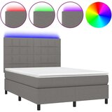  Box spring postelja z vzmetnico LED temno siva 140x200 cm blago, (20789737) | Shoptok.si