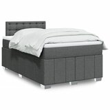vidaXL Box spring postelja z vzmetnico temno siva 120x190 cm blago | Shoptok.si