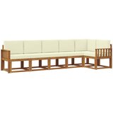  Set vanjskih sofa 6 kom. Prirodna i krem Smeđa 306 x 128,5 x 73 cm | shoptok.hr