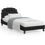 vidaXL Posteljni okvir z LED lučkami črn 90x190 cm umetno usnje Cene