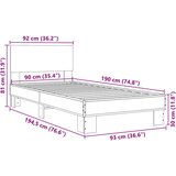  Okvir za krevet smeđi hrast 90x190 cm konstruirano drvo i metal | shoptok.hr