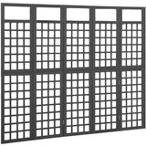 vidaXL Sobna pregrada / rešetka s 5 panela jelovina 201,5x180 cm crna | shoptok.hr