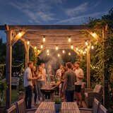  LED prigušiva solarni dekorativni lanac 10xE27/3V USB 2400 mAh 10,62 m IP65 crna + daljinski upravljač | Eponuda.com