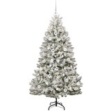 vidaXL Umestno božično drevo Zelena in Bela 180 cm PVC in kovina | Shoptok.si